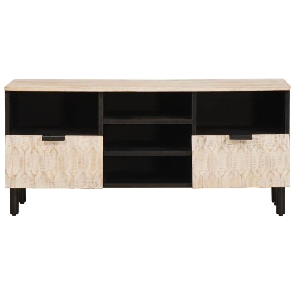 TV-Schränk Weiße gewaschene Oberfläche 100 x 33,5 x 46 cm