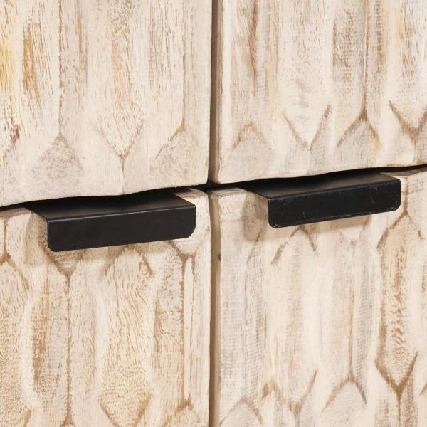 Sideboard Geometrisch Weiße gewaschene Oberfläche