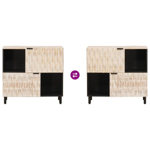 Sideboard Uni Weiße gewaschene Oberfläche