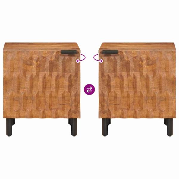 Nachttisch Braun 40 x 33,5 x 46 cm Massivholz Mango