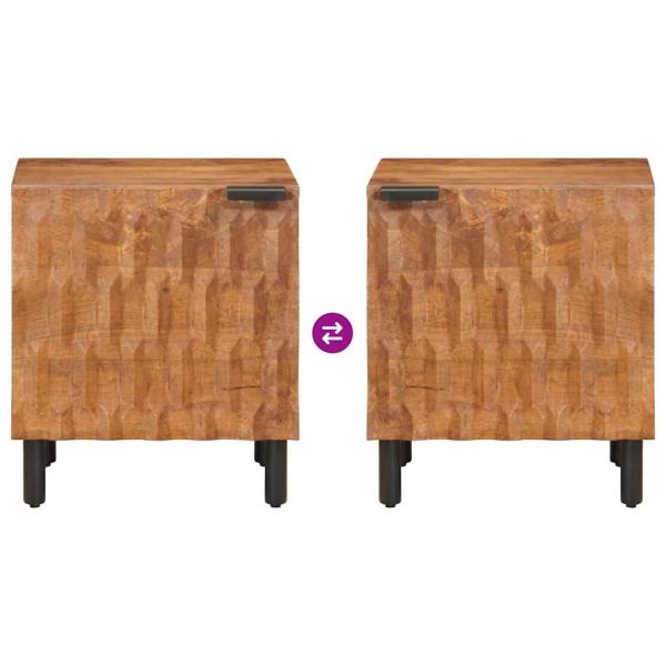 Nachttisch 2 pcs Braun 40 x 33,5 x 46 cm Massivholz Mango