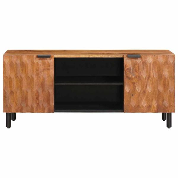 TV-Schränk mit Tür Akazienbraune Oberfläche 105 x 33,5 x 46 cm