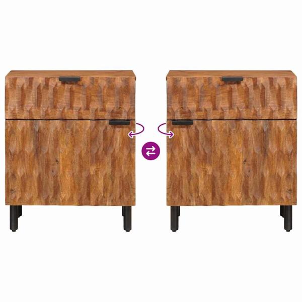 Nachttisch Braun 50 x 33 x 60 cm Massivholz Mango