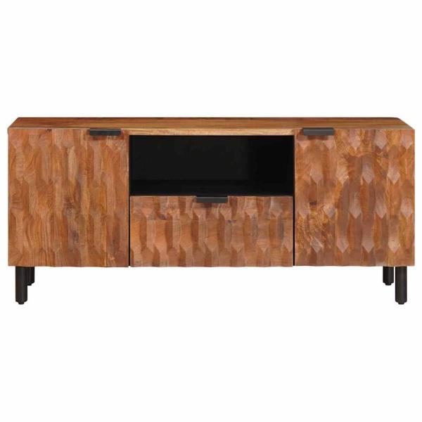 TV-Schränk mit Tür Akazienbraune Oberfläche 105 x 33,5 x 46 cm