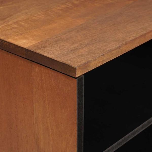 TV-Schränk mit Tür Akazienbraune Oberfläche 80 x 31,5 x 46 cm