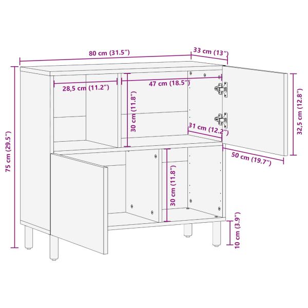 Sideboard Uni Akazienbraune Oberfläche