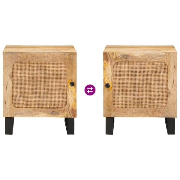 Nachttisch 2 pcs Natur 40 x 33,5 x 46 cm Massivholz Mango