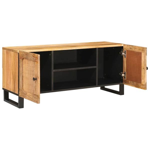 ARDEBO.de - TV-Schränk mit Regal Braun 105 x 33,5 x 46 cm Massivholz Mango