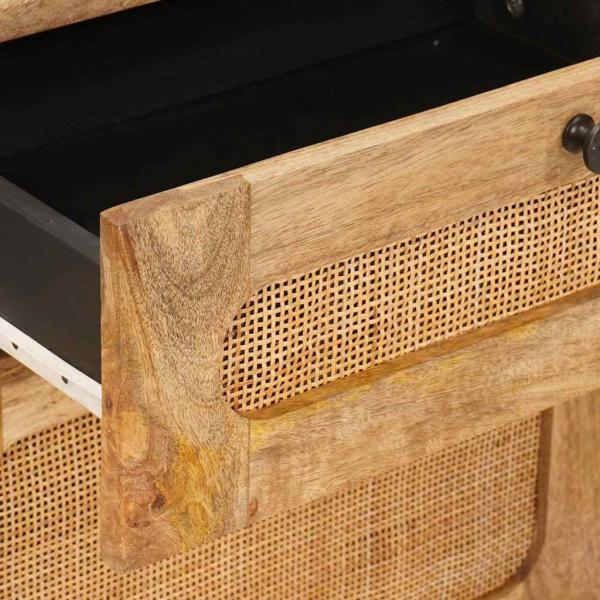 Nachttisch Natur 50 x 33 x 60 cm Massivholz Mango