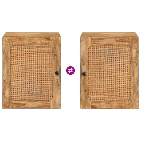 Badezimmer Hängeschrank Braun 38 x 33 x 48 cm Massivholz Mango