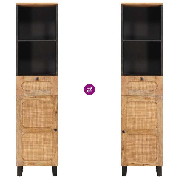 Badezimmerschrank Braun 38 x 33 x 160 cm Massivholz Mango