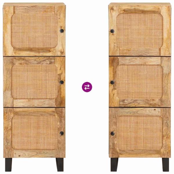 Highboard mit Tür Braun 60 x 33,5 x 100 cm Massivholz Mango