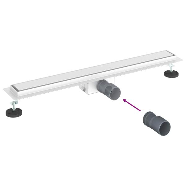 2 in 1 Duschabfluss Silber 80 cm Edelstahl 304