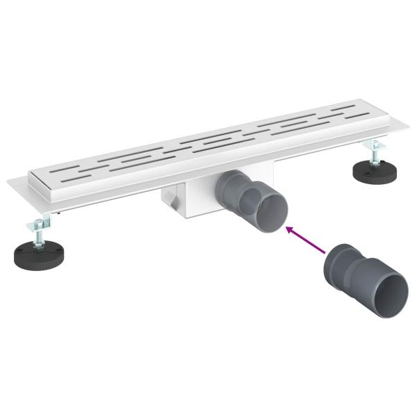 Duschabfluss mit Liniendesign Silber 60 cm Edelstahl 304