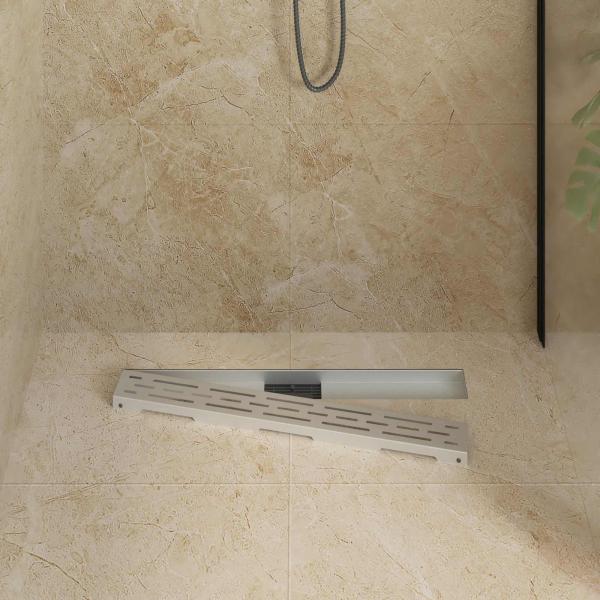 Duschabfluss mit Liniendesign Silber 70 cm Edelstahl 304