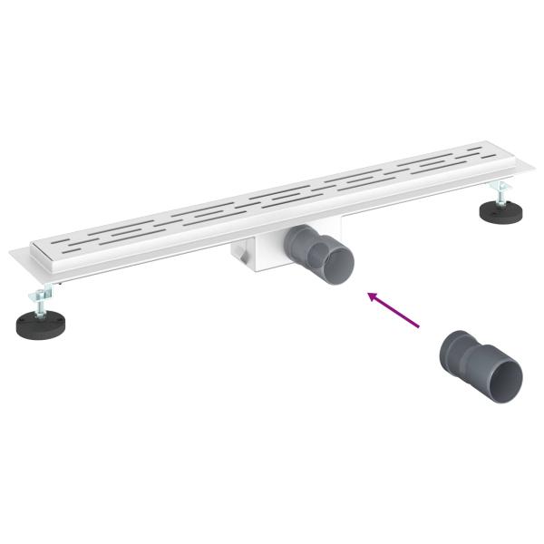 Duschabfluss mit Glasabdeckung Silber 80 cm Edelstahl 304