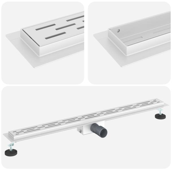 Duschabfluss mit Glasabdeckung Silber 90 cm Edelstahl 304