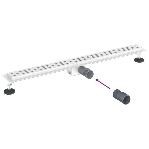 Duschabfluss mit Glasabdeckung Silber 90 cm Edelstahl 304