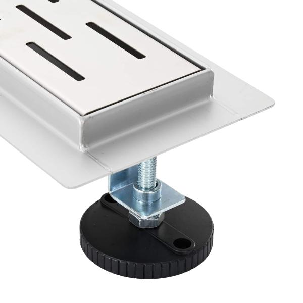 Duschabfluss mit Glasabdeckung Silber 90 cm Edelstahl 304