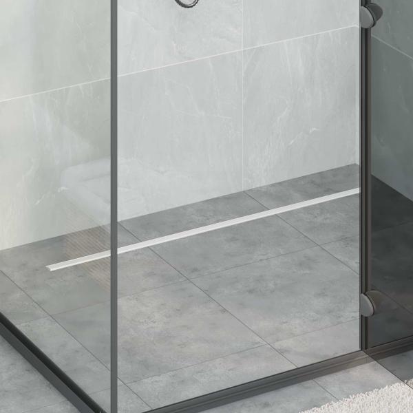 ARDEBO.de - 360° Duschablauf mit slim Modell Silber 100 cm Edelstahl 304