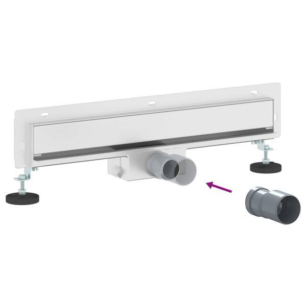 Wandmontierter Duschablauf Silber 50 cm Edelstahl 304