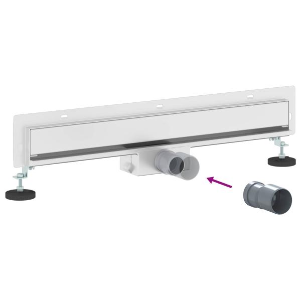 Wandmontierter Duschablauf Silber 60 cm Edelstahl 304