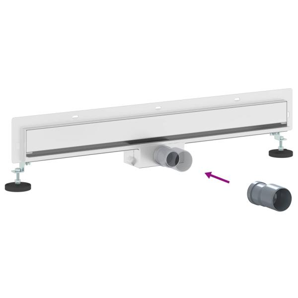 Wandmontierter Duschablauf Silber 70 cm Edelstahl 304