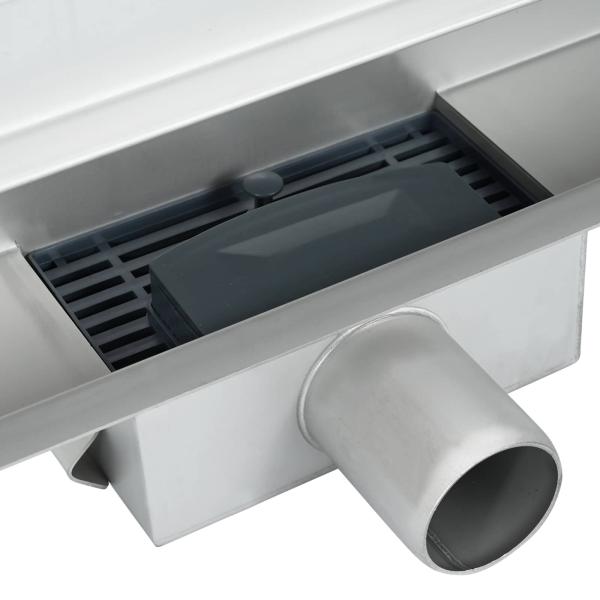Wandmontierter Duschablauf Silber 80 cm Edelstahl 304