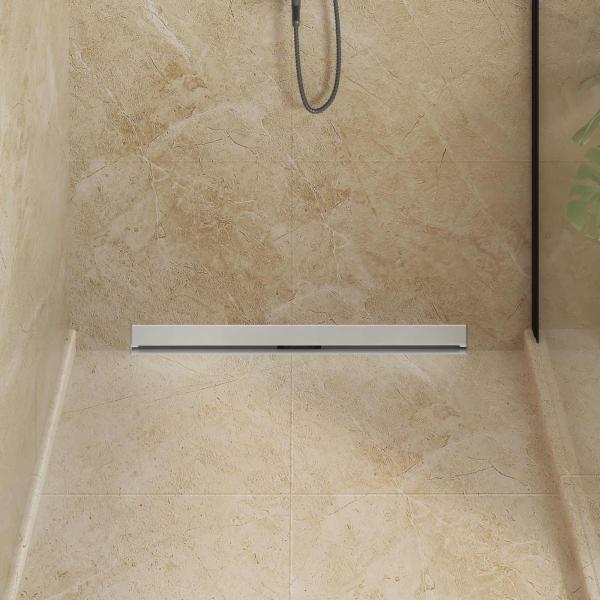 Wandmontierter Duschablauf Silber 80 cm Edelstahl 304
