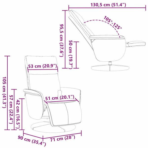 Massage Relaxsessel Weiß 71 x 90 x 105 cm Kunstleder