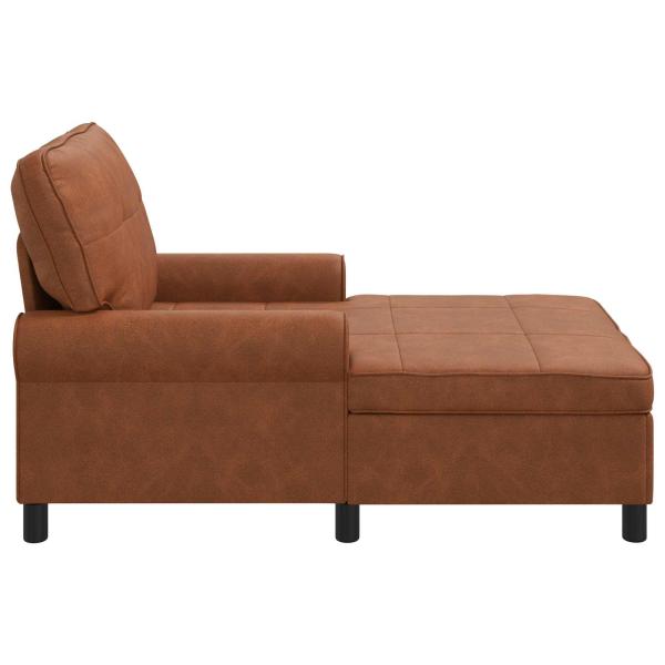 Lounge-Liege mit Kissen Braun 91 x 157 x 91 cm Antikes PU