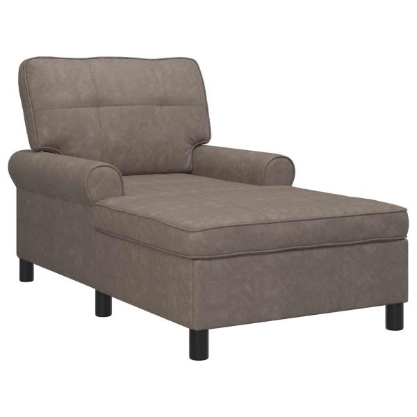 Lounge-Liege mit Kissen Grau 91 x 157 x 91 cm Antikes PU
