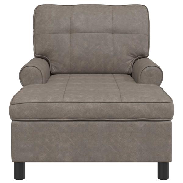 Lounge-Liege mit Kissen Grau 91 x 157 x 91 cm Antikes PU