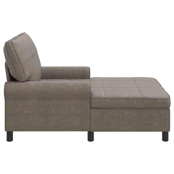 Lounge-Liege mit Kissen Grau 91 x 157 x 91 cm Antikes PU