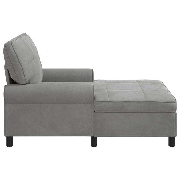 Lounge-Liege mit Kissen Hellgrau 91 x 157 x 91 cm Samt