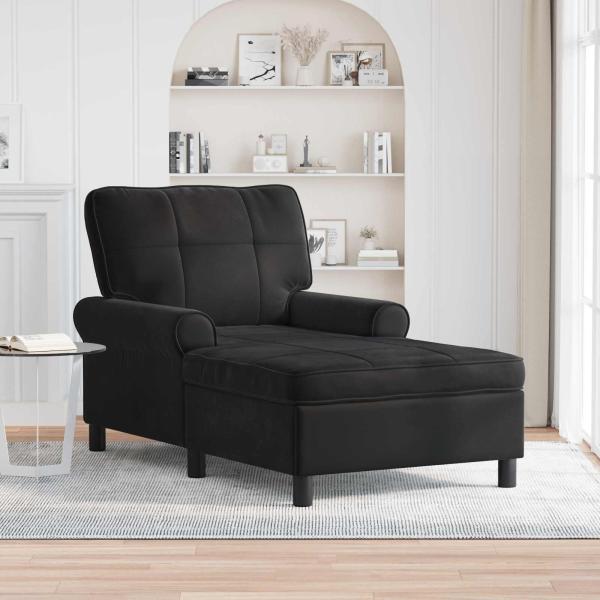 ARDEBO.de - Lounge-Liege mit Kissen Schwarz 91 x 157 x 91 cm Samt