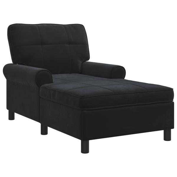 Lounge-Liege mit Kissen Schwarz 91 x 157 x 91 cm Samt