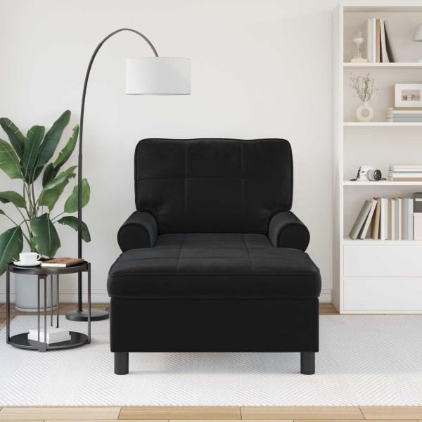 Lounge-Liege mit Kissen Schwarz 91 x 157 x 91 cm Samt