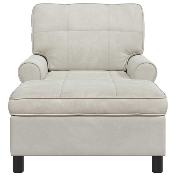 Lounge-Liege mit Kissen Creme 91 x 157 x 91 cm Samt