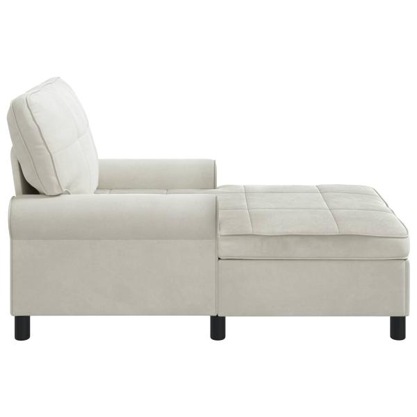 Lounge-Liege mit Kissen Creme 91 x 157 x 91 cm Samt