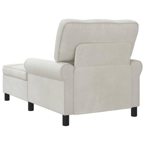 Lounge-Liege mit Kissen Creme 91 x 157 x 91 cm Samt