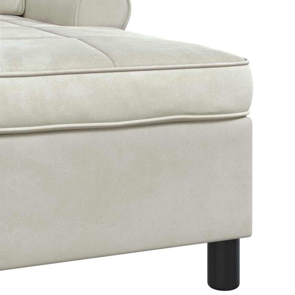 Lounge-Liege mit Kissen Creme 91 x 157 x 91 cm Samt