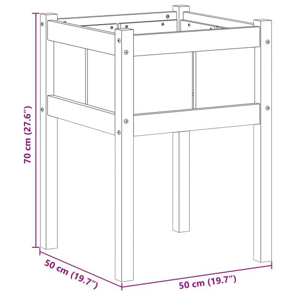 Garten-Pflanzgefäß Natur 50 x 50 x 70 cm Massives Kiefernholz