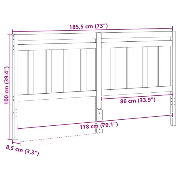Kopfteil mit Kopfteil Wachsbraun 185,5 x 100 cm