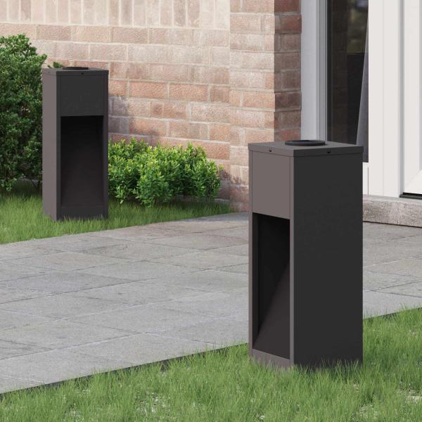 ARDEBO.de - Solar LED Wegeleuchte 2 pcs Schwarz Kalt gewalzter Stahl