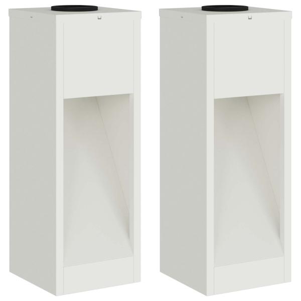 Solar LED Wegeleuchte 2 pcs Weiß Kalt gewalzter Stahl