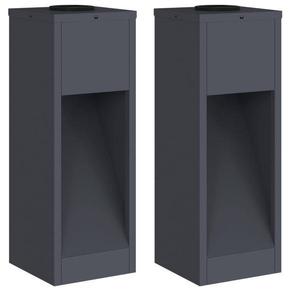 Solar LED Wegeleuchte 2 pcs Anthrazit Kalt gewalzter Stahl