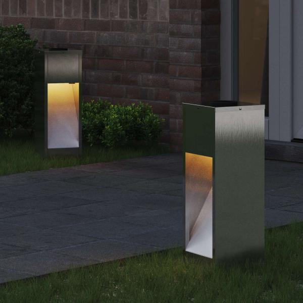 Solar LED Wegeleuchte 2 pcs Edelstahl Edelstahl