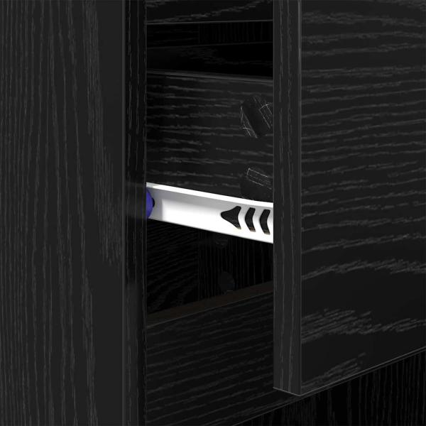 Nachttisch 2 pcs Schwarz Eichen-Optik 40 x 35 x 70 cm