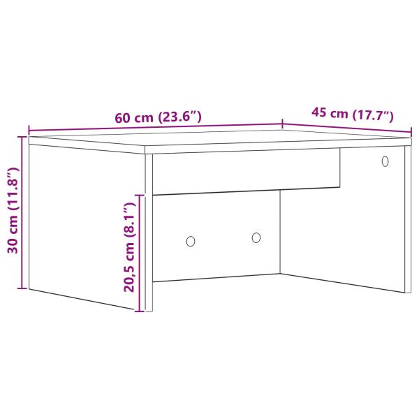 Wandtisch Graues Sonoma 60 x 45 x 30 cm Holzwerkstoff